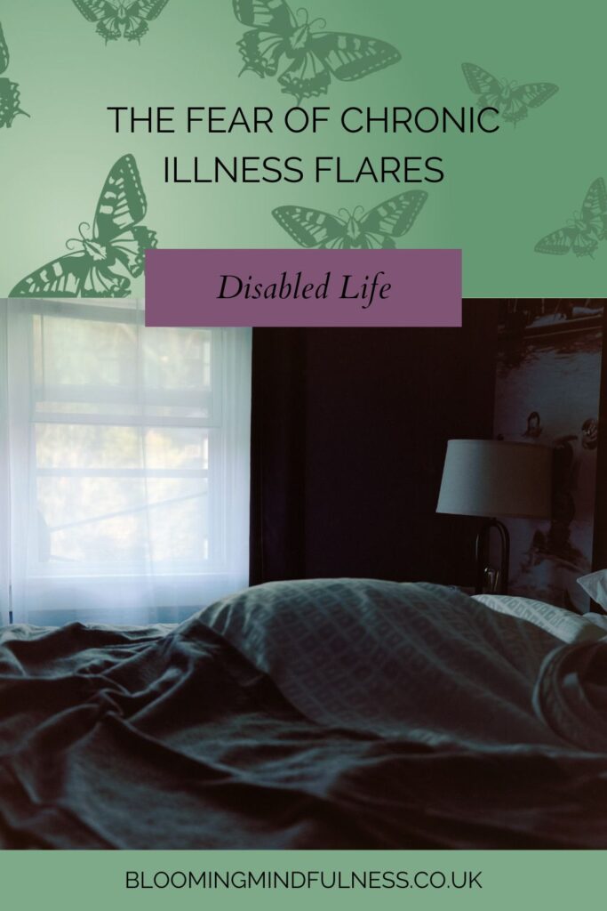 As I lay here in bed, in the middle of a massive flare, I thought we would chat about the fear of chronic illness flares.