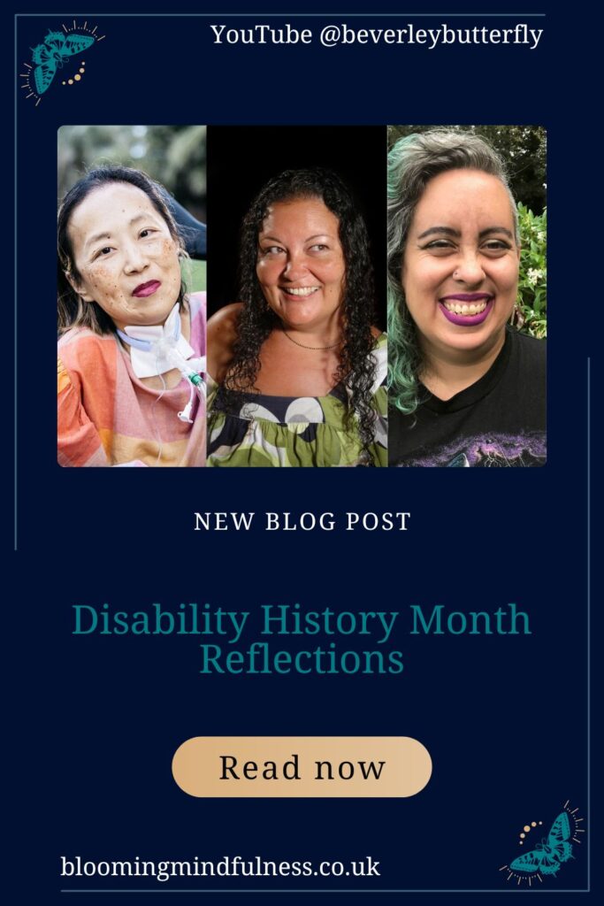 The picture shows the three activists mentioned in the post, Alice Wong then Patricia Berne and lastly Leah Lakshmi Piepzna-Samarasinha to represent disability history month